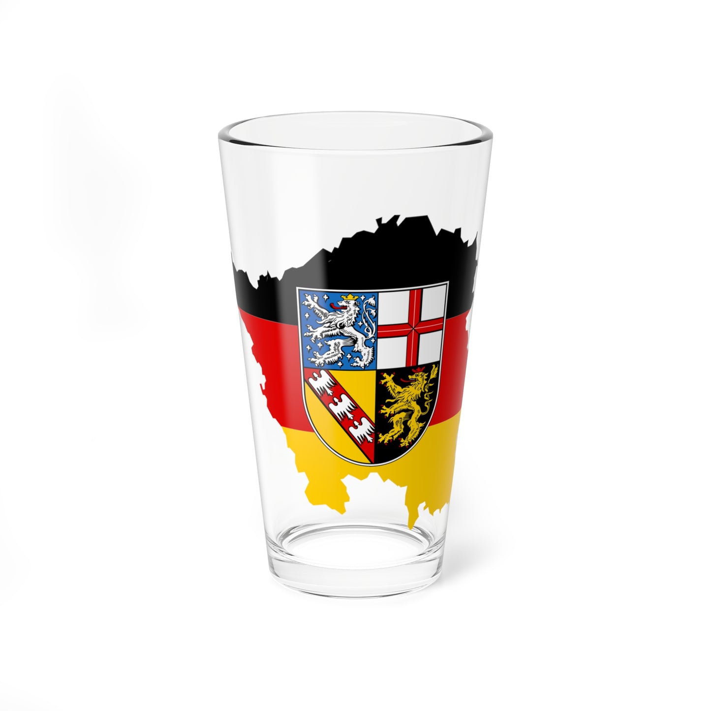 Flag map of Saarland (Germany) Pint Glass 16oz