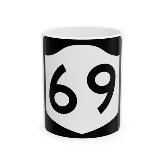 NY-69 (New York) (Road Sign) White Coffee Mug