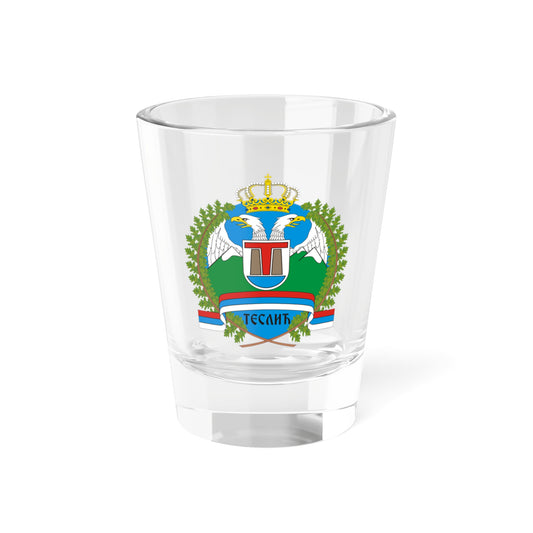 Grb Teslica (Bosnia and Herzegovina) (Coat of Arms) Shot Glass 1.5oz