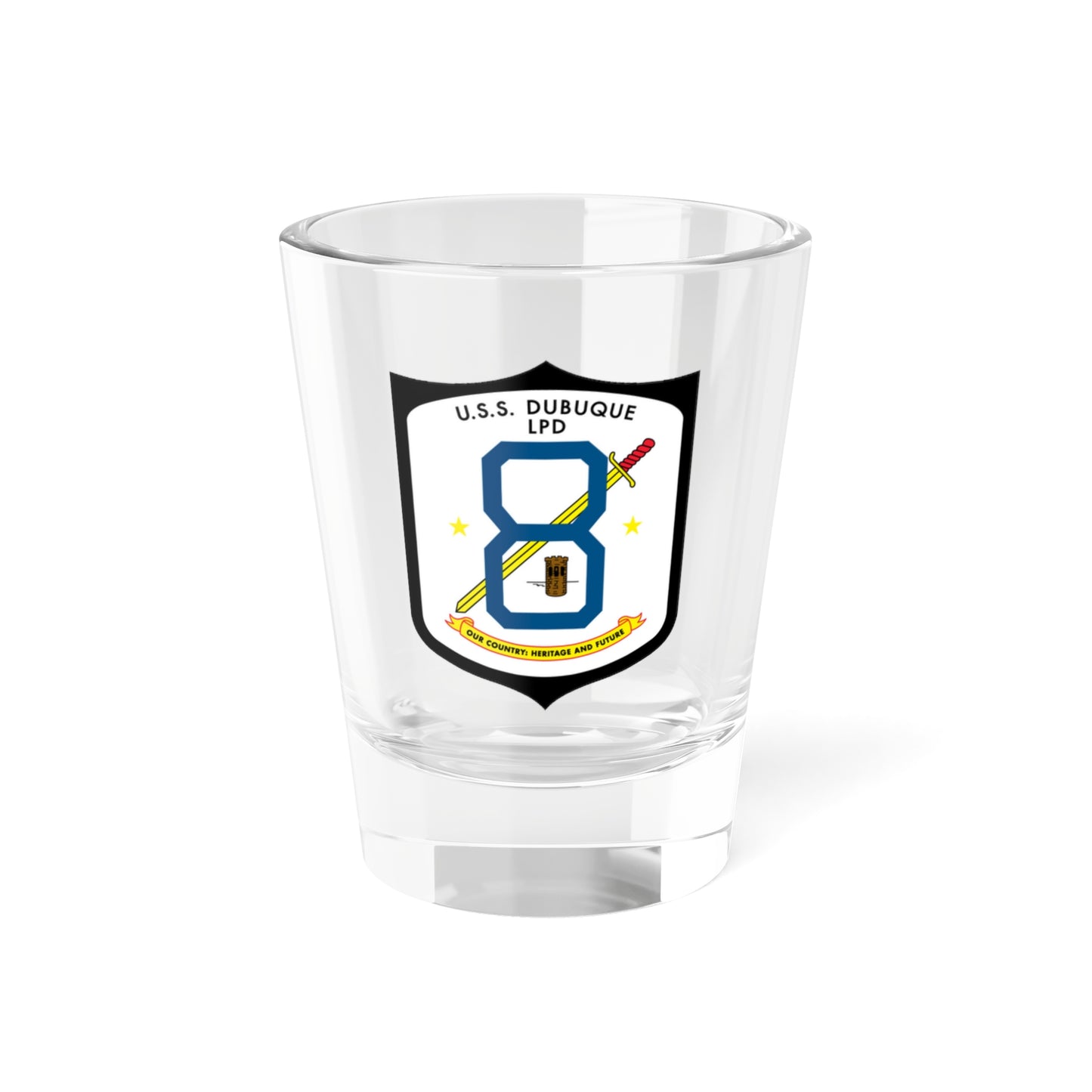 USS Dubuque LPD 8 (U.S. Navy) Shot Glass 1.5oz