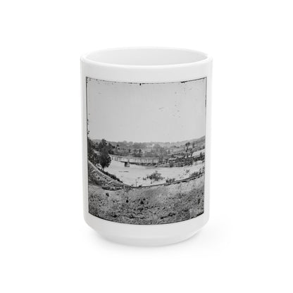 Richmond, Va. Railroad Bridge And Old Dominion Iron And Nail Works On Belle Isle (U.S. Civil War) White Coffee Mug