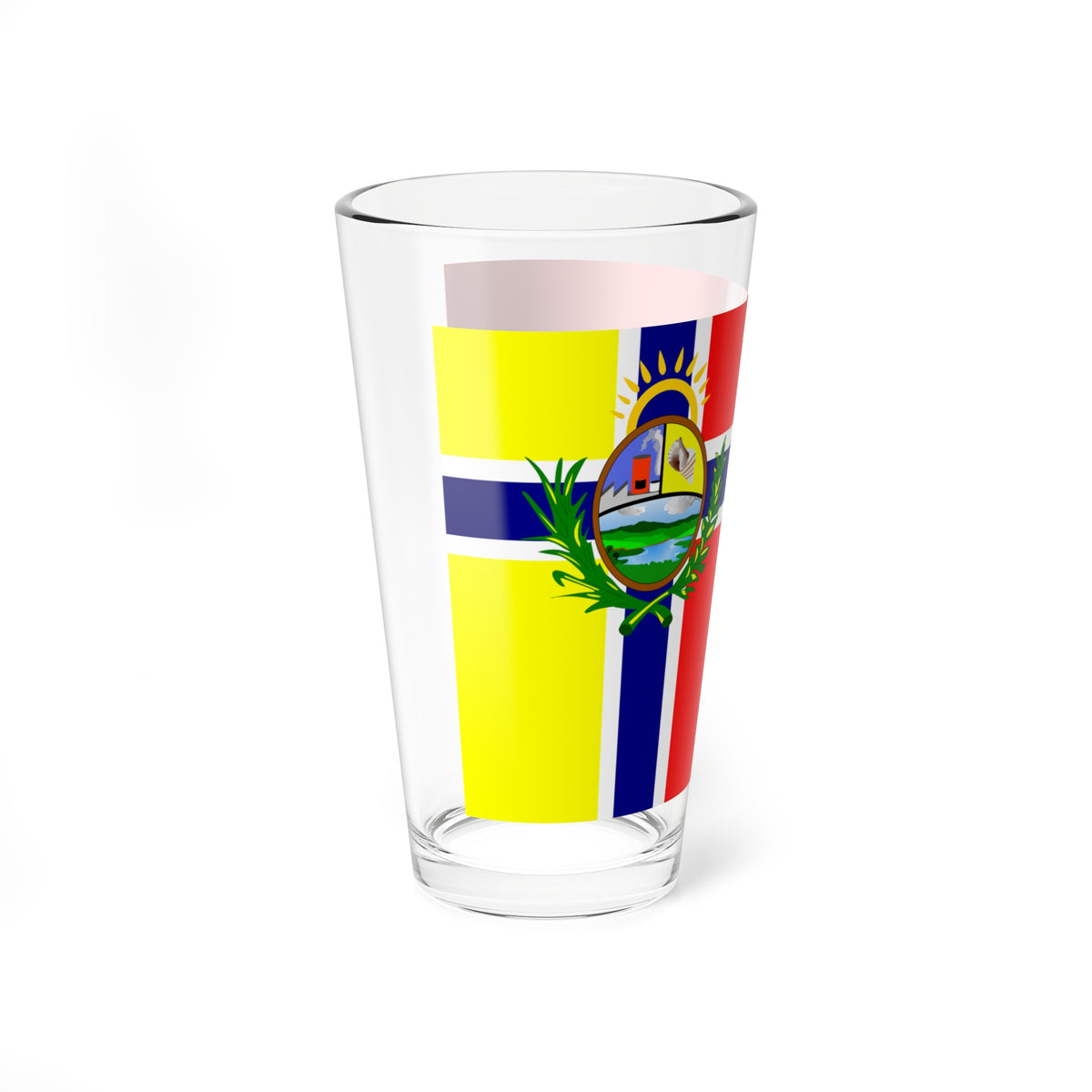 Bandera del Municipio Sucre de el estado Aragua (Venezuela) Pint Glass 16oz