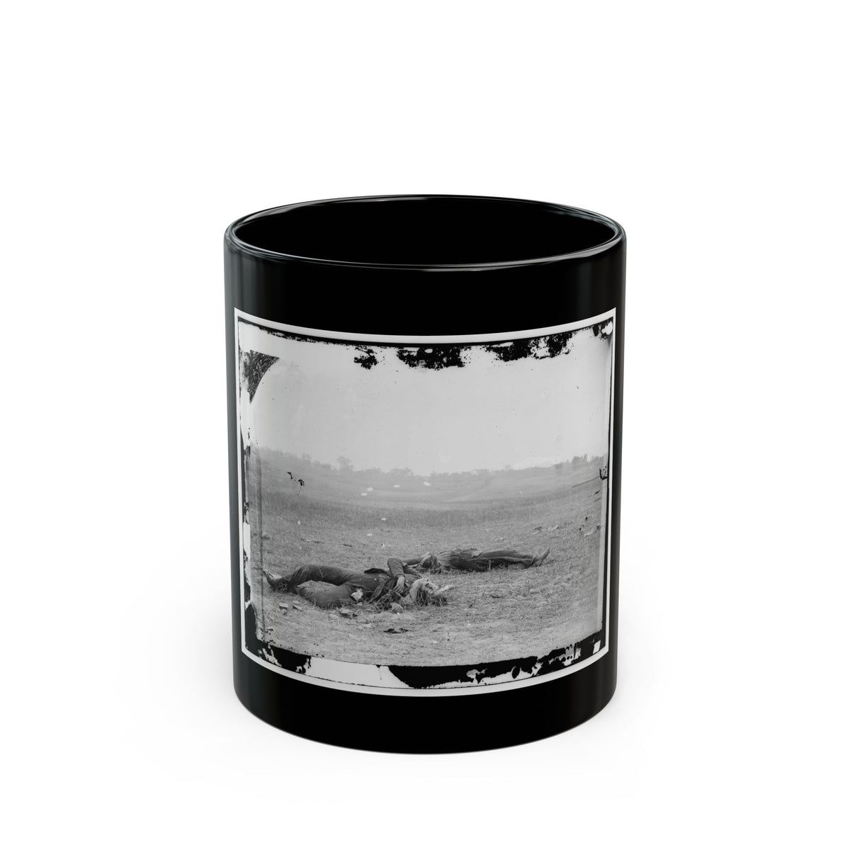 Antietam, Maryland. Confederate Soldiers As They Fell Near The Burnside Bridge (U.S. Civil War) Black Coffee Mug
