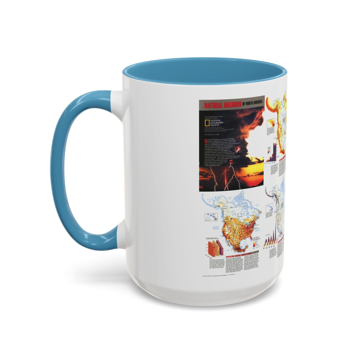 North America - Natural Hazards (1998) (Map) Accent Coffee Mug