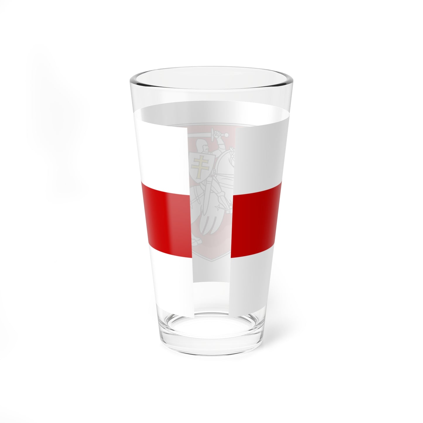 Flag of Belarus w-r-w with Arms 2020 (Belarus) (Coat of Arms) Pint Glass 16oz
