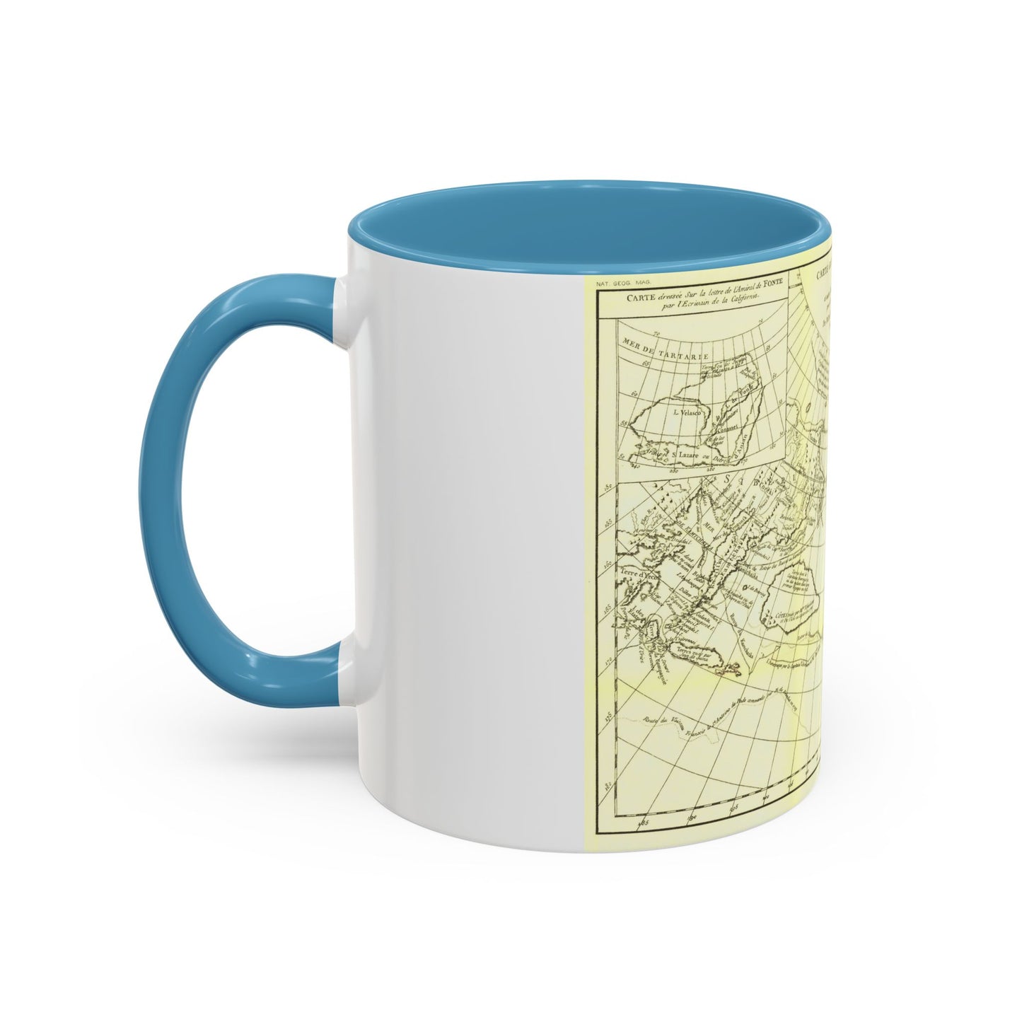 Asia - Carte Generale des Decouvertes (1892) (Map) Accent Coffee Mug