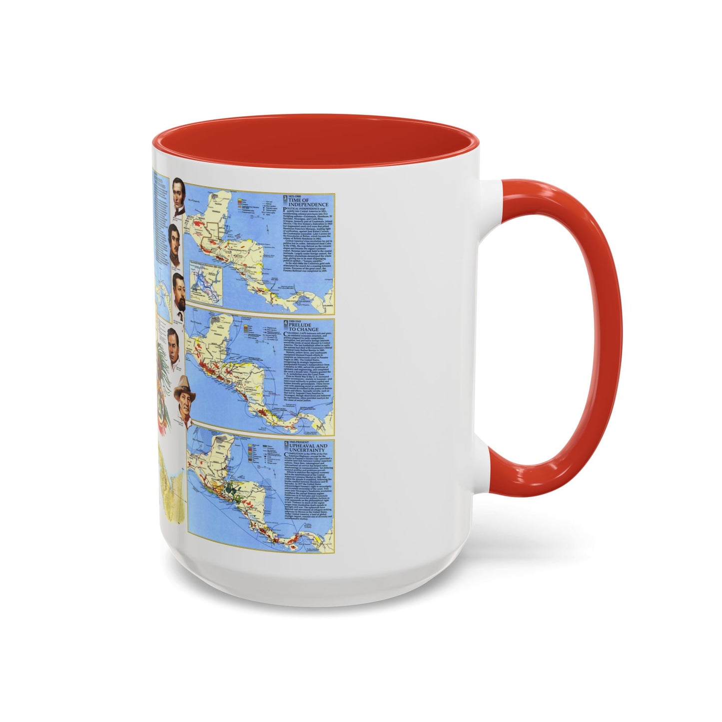 Central America Past and Present (1986) (Map) Accent Coffee Mug