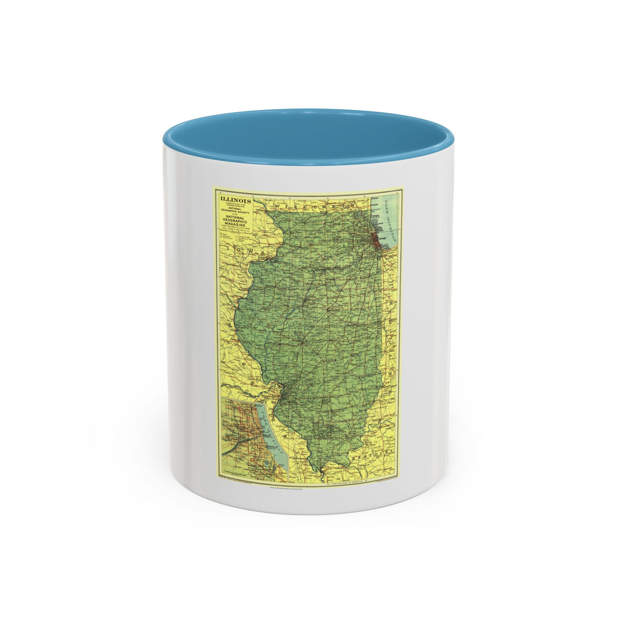 USA - Illinois (1931) (Map) Accent Coffee Mug