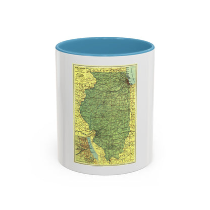 USA - Illinois (1931) (Map) Accent Coffee Mug