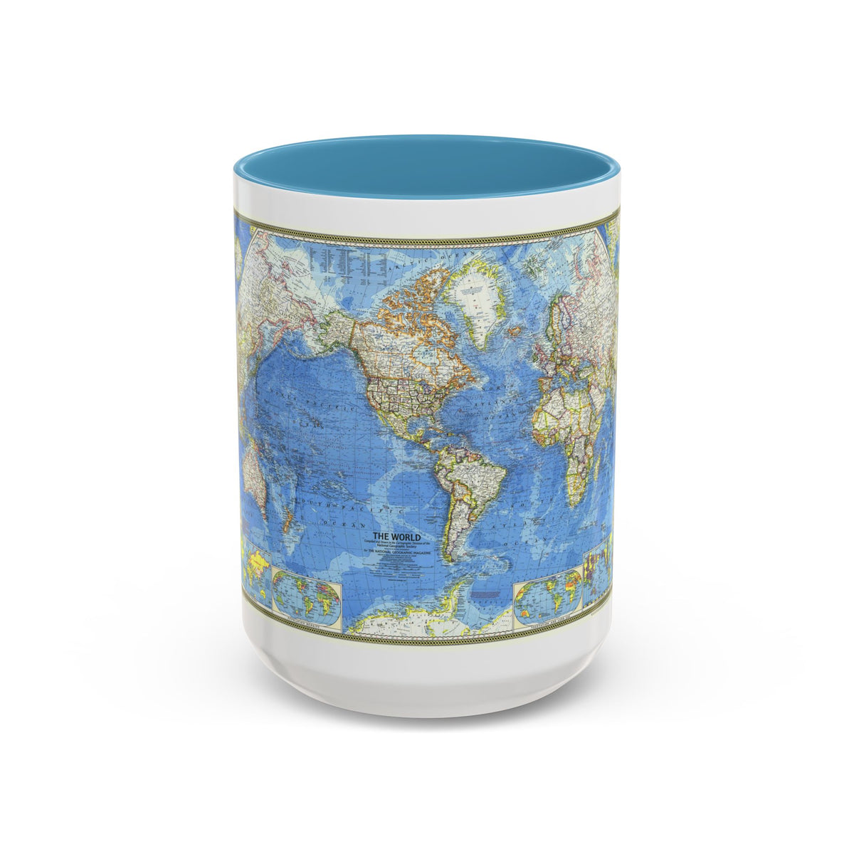 World Map (1970) (Map) Accent Coffee Mug