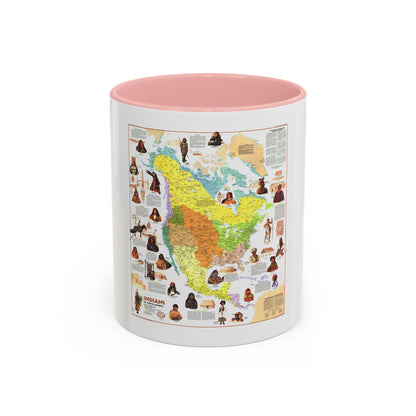 North America - Indians of (1973) (Map) Accent Coffee Mug