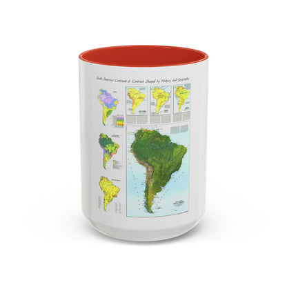 South America - Physical Map (1972) (Map) Accent Coffee Mug