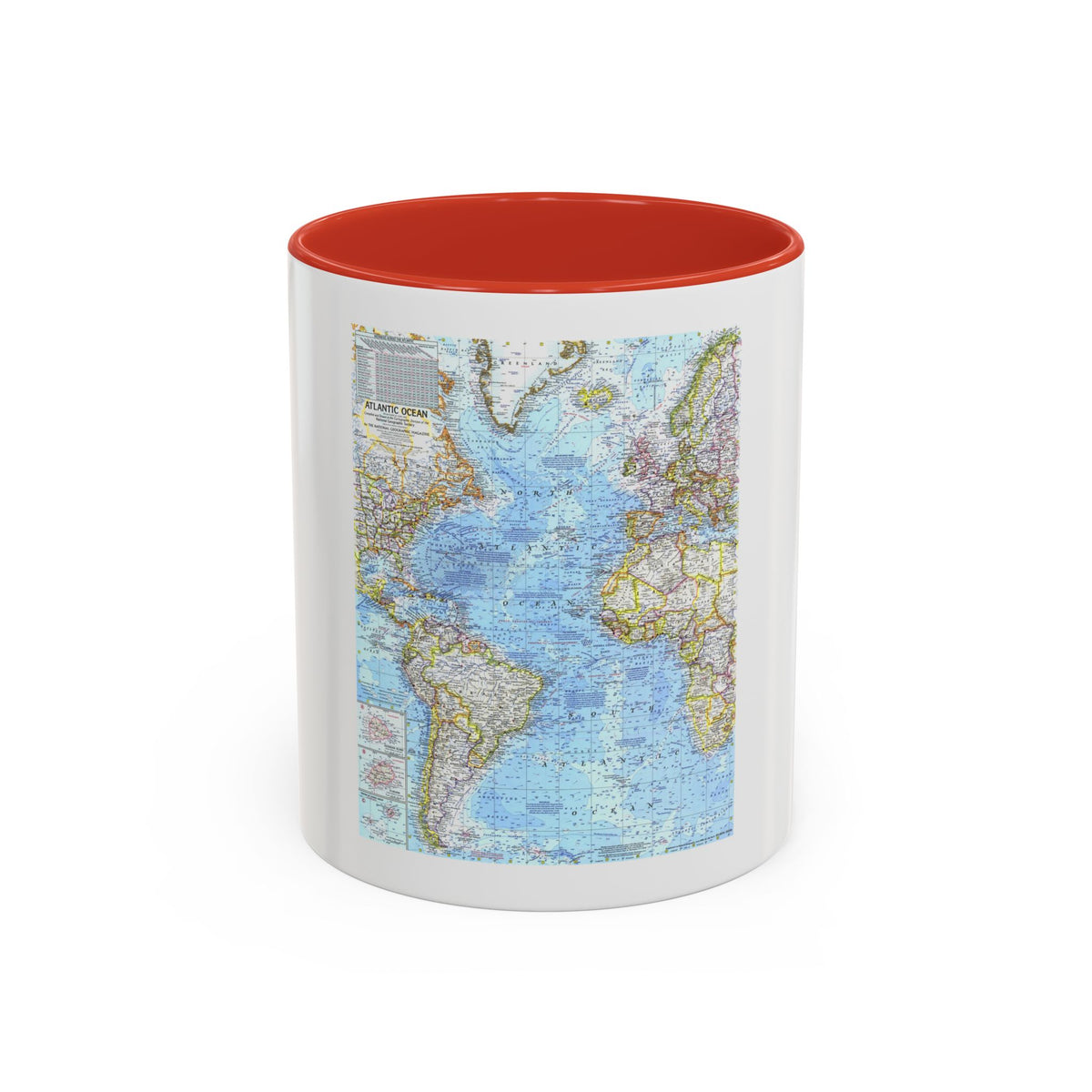 Atlantic Ocean (1968) (Map) Accent Coffee Mug