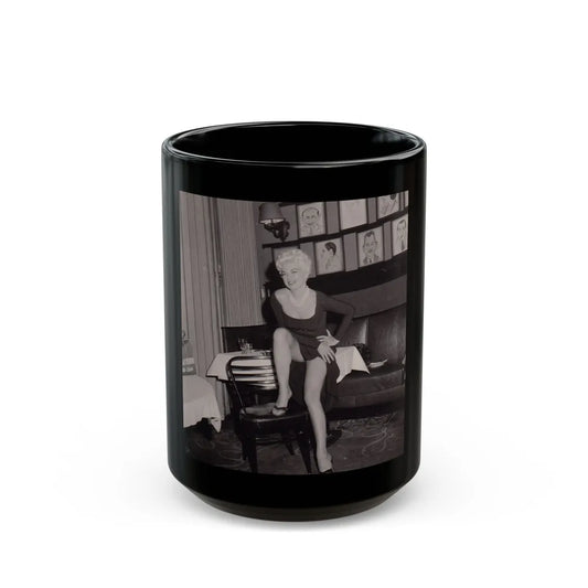 Barbara Nichols #541 (Vintage Female Icon) Black Coffee Mug-15oz-Go Mug Yourself