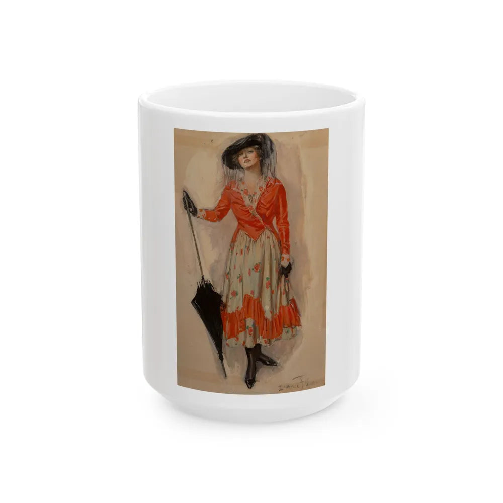 Crossed Wires, American Magazine story interior illustration - White Coffee Mug-15oz-Go Mug Yourself