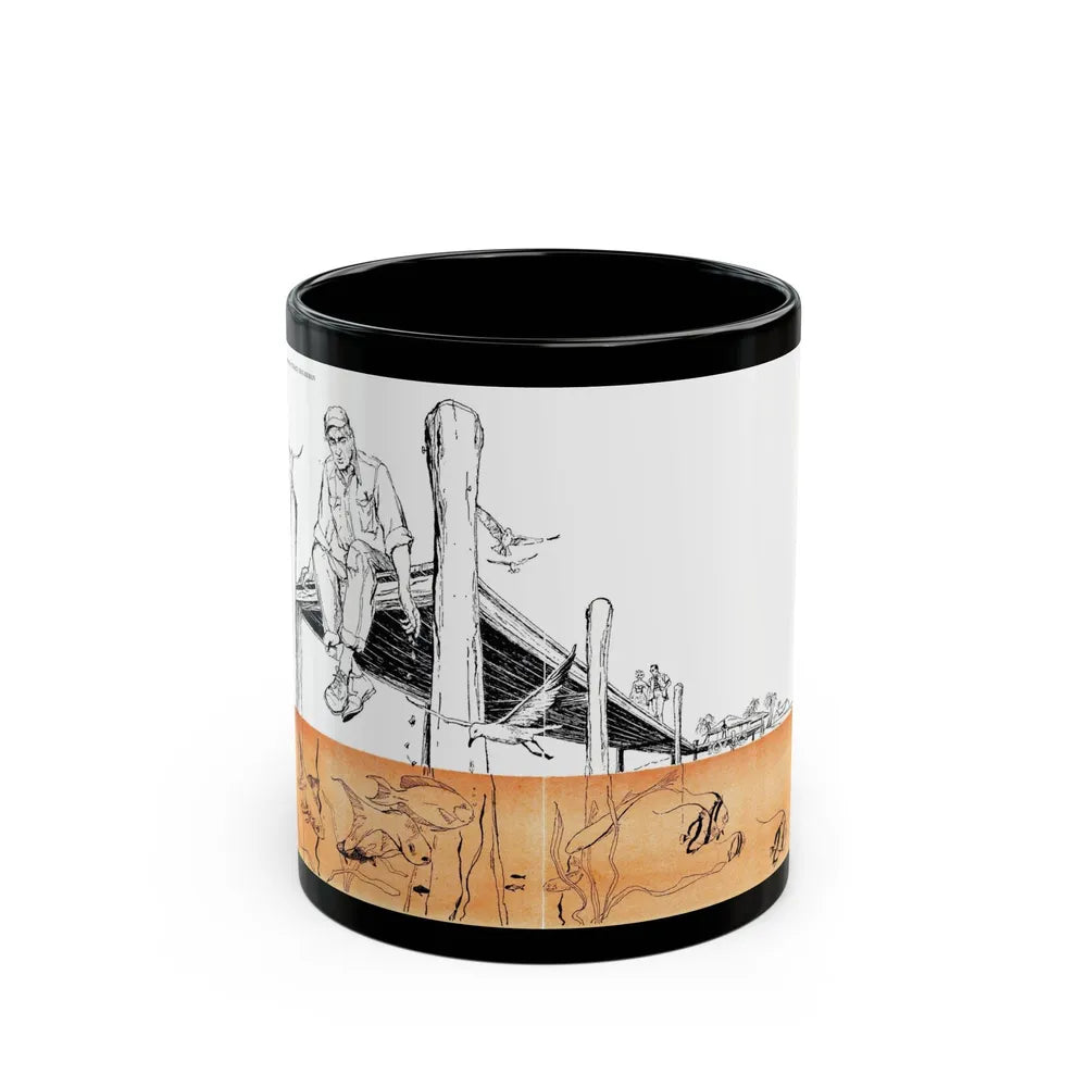 Fish Story, Bluebook Magazine, November 1953 - Black Coffee Mug-11oz-Go Mug Yourself