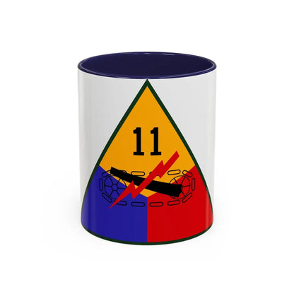 11th Armored Division (U.S. Army) Accent Coffee Mug-11oz-Navy-Go Mug Yourself