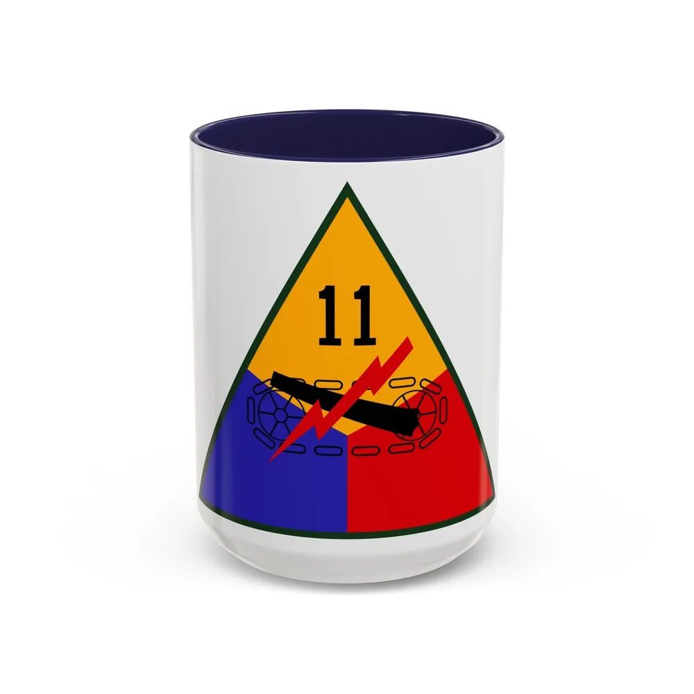 11th Armored Division (U.S. Army) Accent Coffee Mug-15oz-Navy-Go Mug Yourself