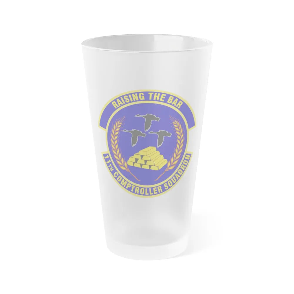 11th Comptroller Squadron (U.S. Air Force) Frosted Pint Glass 16oz-16oz-Frosted-Go Mug Yourself