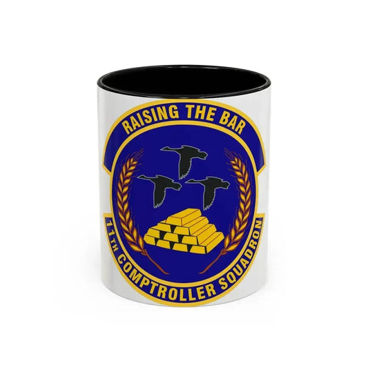 11th Comptroller Squadron (U.S. Air Force) Accent Coffee Mug 11oz Black - Go Mug Yourself