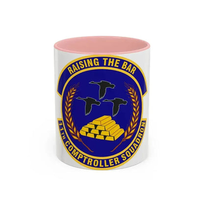 11th Comptroller Squadron (U.S. Air Force) Accent Coffee Mug 11oz Pink - Go Mug Yourself