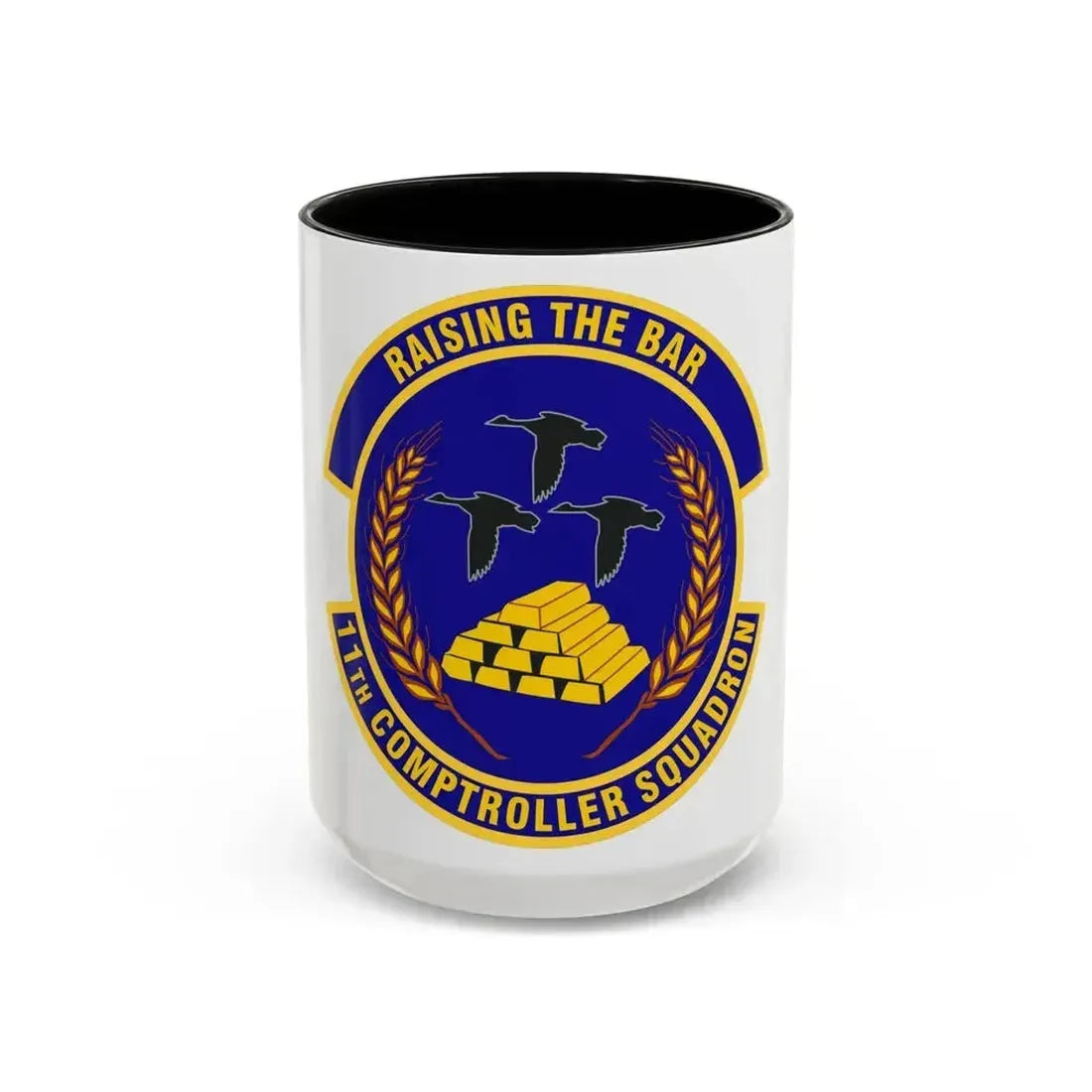 11th Comptroller Squadron (U.S. Air Force) Accent Coffee Mug 15oz Black - Go Mug Yourself