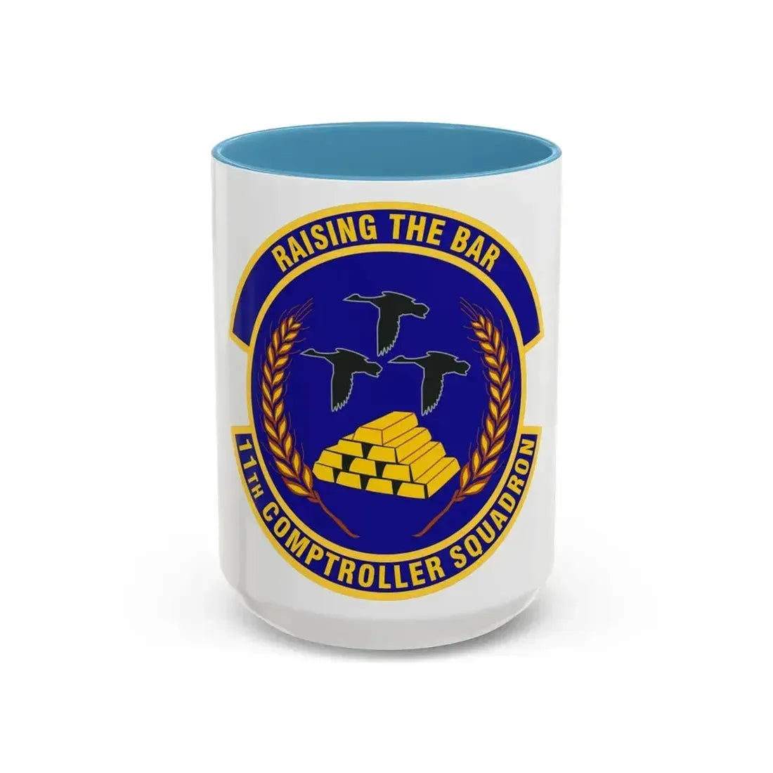 11th Comptroller Squadron (U.S. Air Force) Accent Coffee Mug 15oz Light Blue - Go Mug Yourself