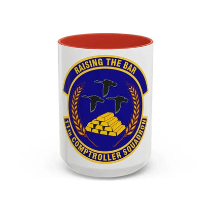 11th Comptroller Squadron (U.S. Air Force) Accent Coffee Mug 15oz Red - Go Mug Yourself