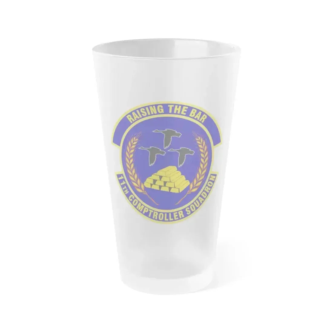 11th Comptroller Squadron (U.S. Air Force) Frosted Pint Glass 16oz 16oz Frosted - Go Mug Yourself