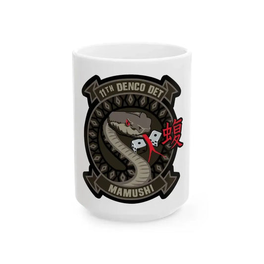 11th DENCO DET Mamushi (U.S. Navy) White Coffee Mug 15oz - Go Mug Yourself