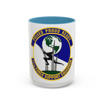 11th Force Support Squadron (U.S. Air Force) Accent Coffee Mug 15oz Light Blue - Go Mug Yourself