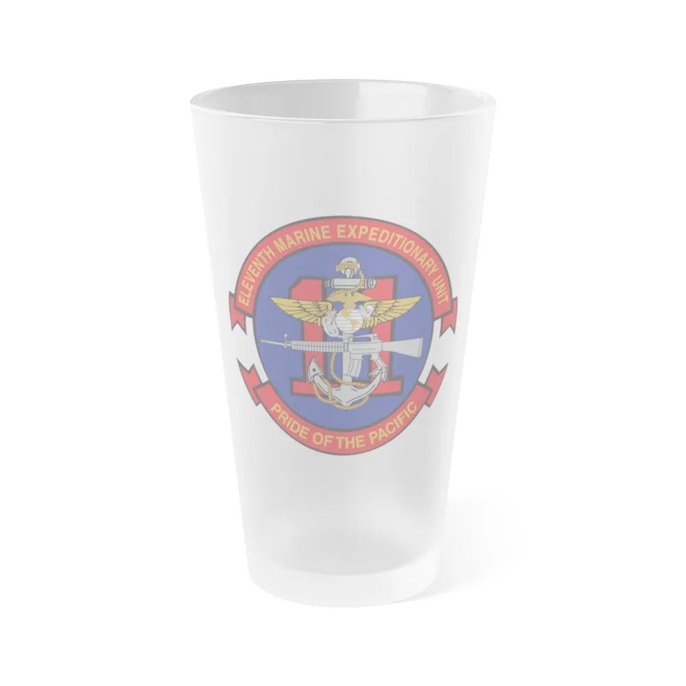 11th MEU (USMC) Frosted Pint Glass 16oz-Go Mug Yourself