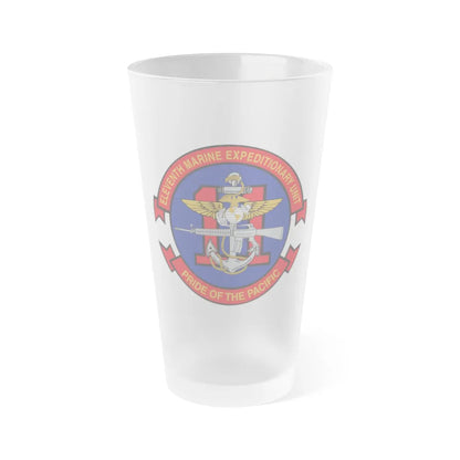 11th MEU (USMC) Frosted Pint Glass 16oz-Go Mug Yourself