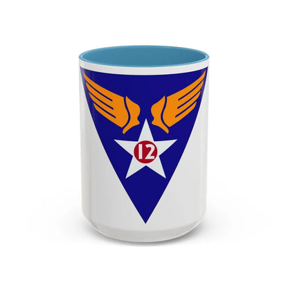 12 Air Force (U.S. Army) Accent Coffee Mug-15oz-Light Blue-Go Mug Yourself