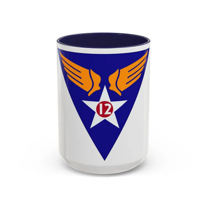 12 Air Force (U.S. Army) Accent Coffee Mug-15oz-Navy-Go Mug Yourself