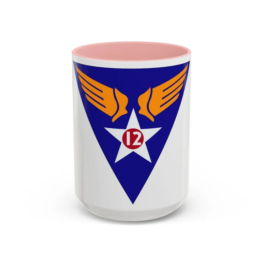 12 Air Force (U.S. Army) Accent Coffee Mug-15oz-Pink-Go Mug Yourself