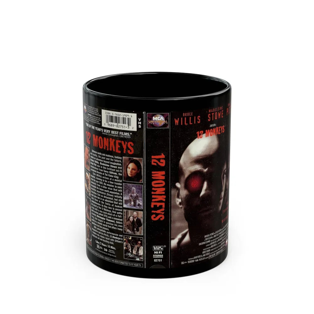 12 MONKEYS (VHS COVER) - Black Coffee Mug-11oz-Go Mug Yourself