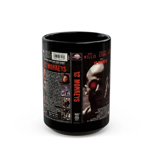 12 MONKEYS (VHS COVER) - Black Coffee Mug-15oz-Go Mug Yourself