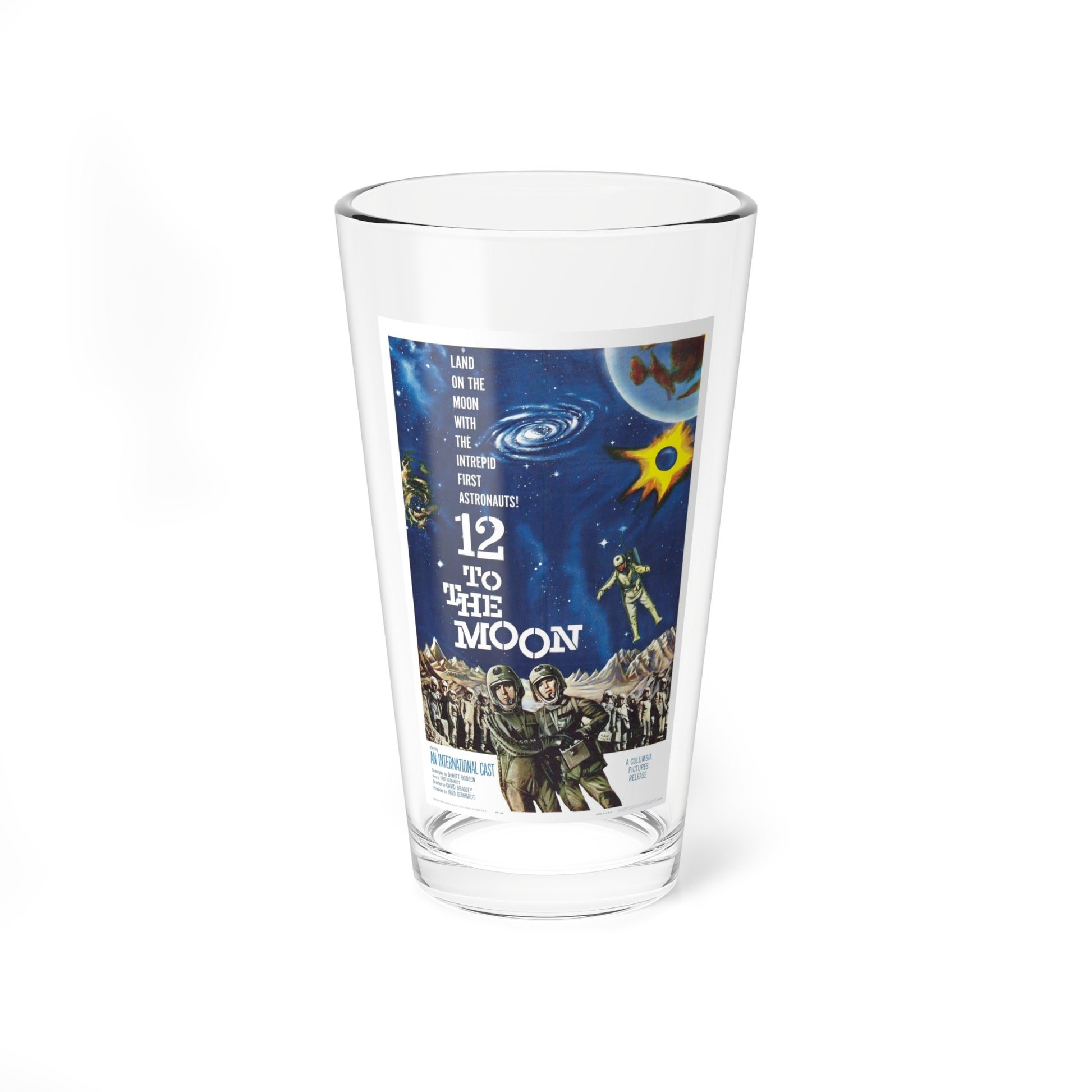 12 TO THE MOON 1960 Movie Poster - Pint Glass 16oz-16oz-Go Mug Yourself