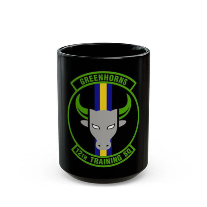 12 Training Sq AETC (U.S. Air Force) Black Coffee Mug-15oz-Go Mug Yourself