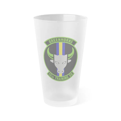 12 Training Sq AETC (U.S. Air Force) Frosted Pint Glass 16oz-16oz-Frosted-Go Mug Yourself