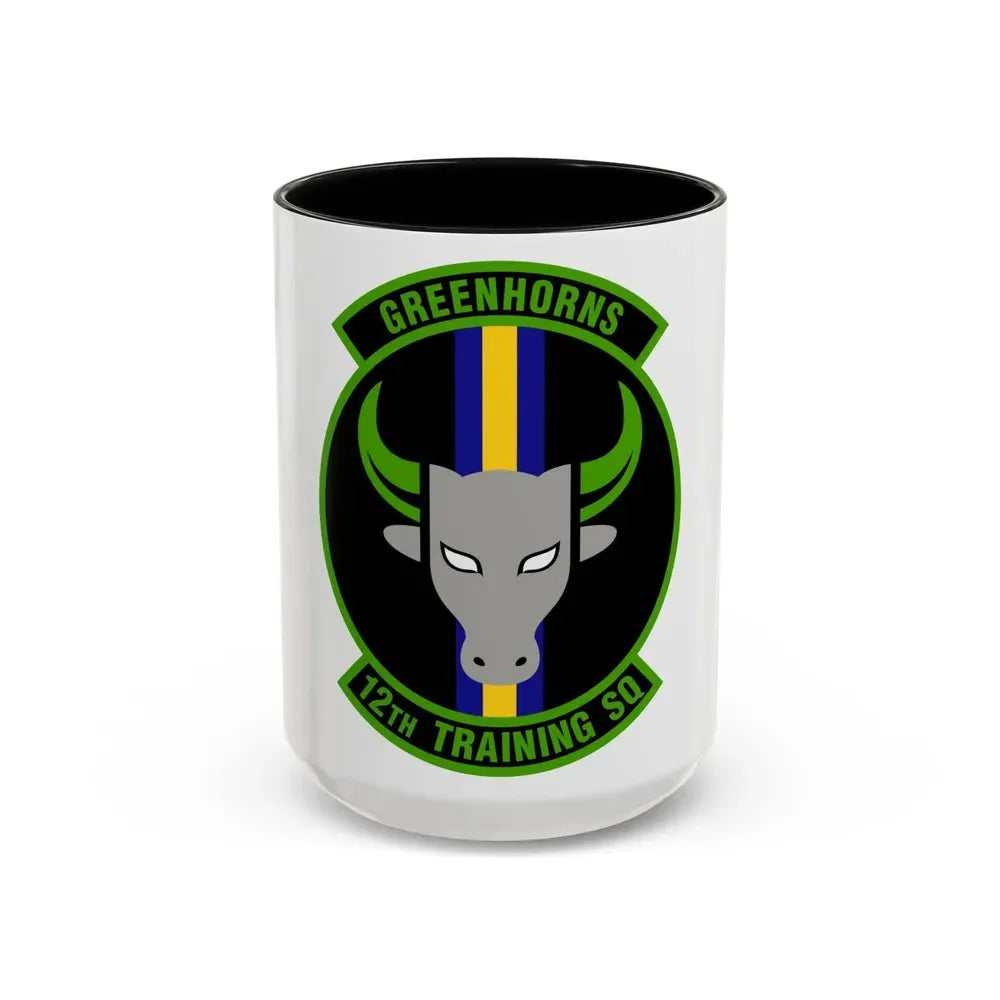 12 Training Sq AETC (U.S. Air Force) Accent Coffee Mug 15oz Black - Go Mug Yourself