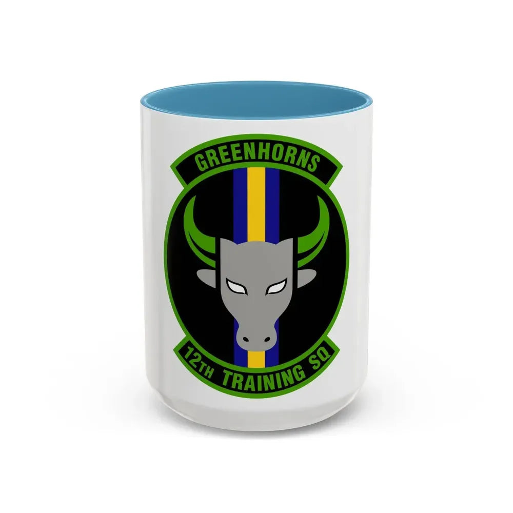 12 Training Sq AETC (U.S. Air Force) Accent Coffee Mug 15oz Light Blue - Go Mug Yourself