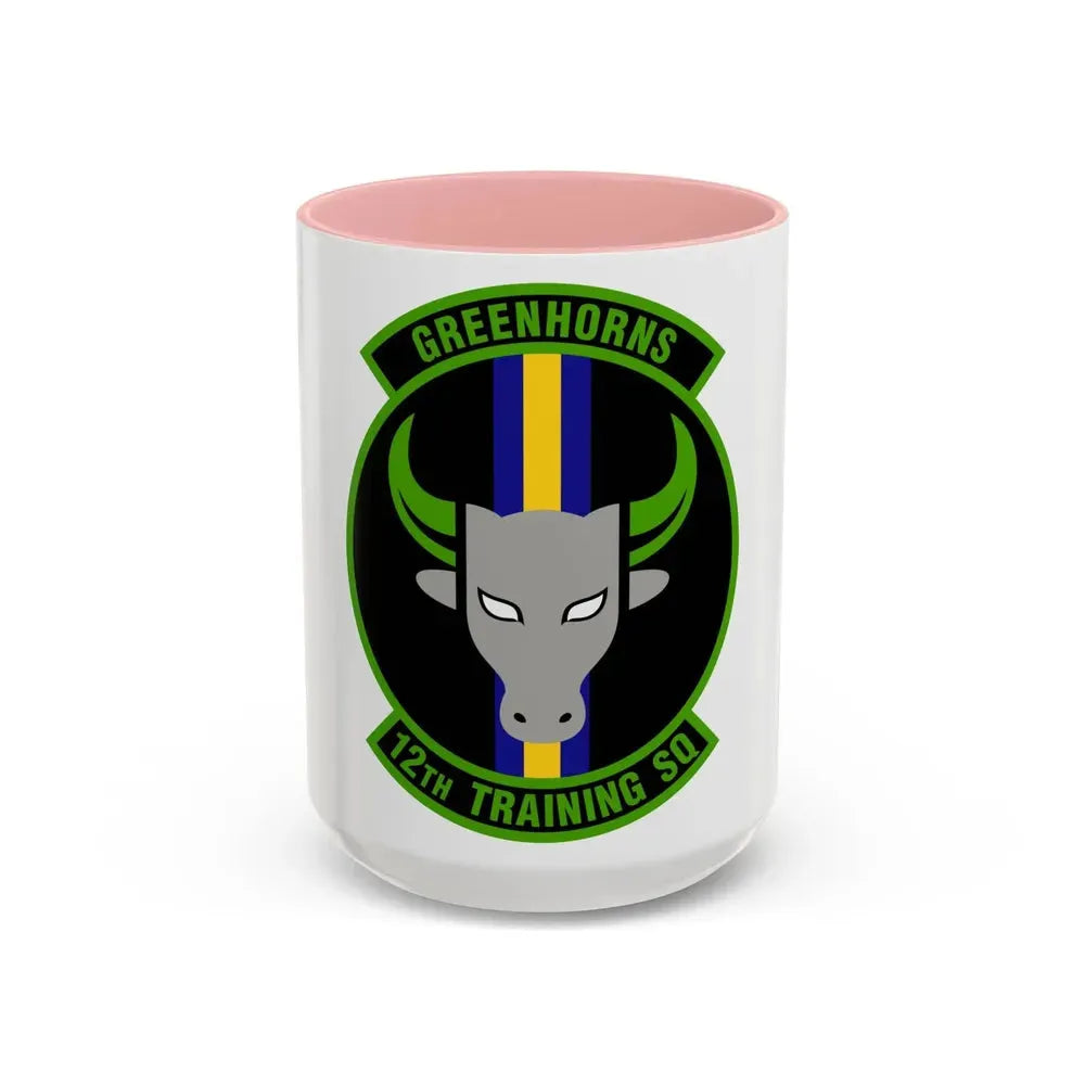 12 Training Sq AETC (U.S. Air Force) Accent Coffee Mug 15oz Pink - Go Mug Yourself