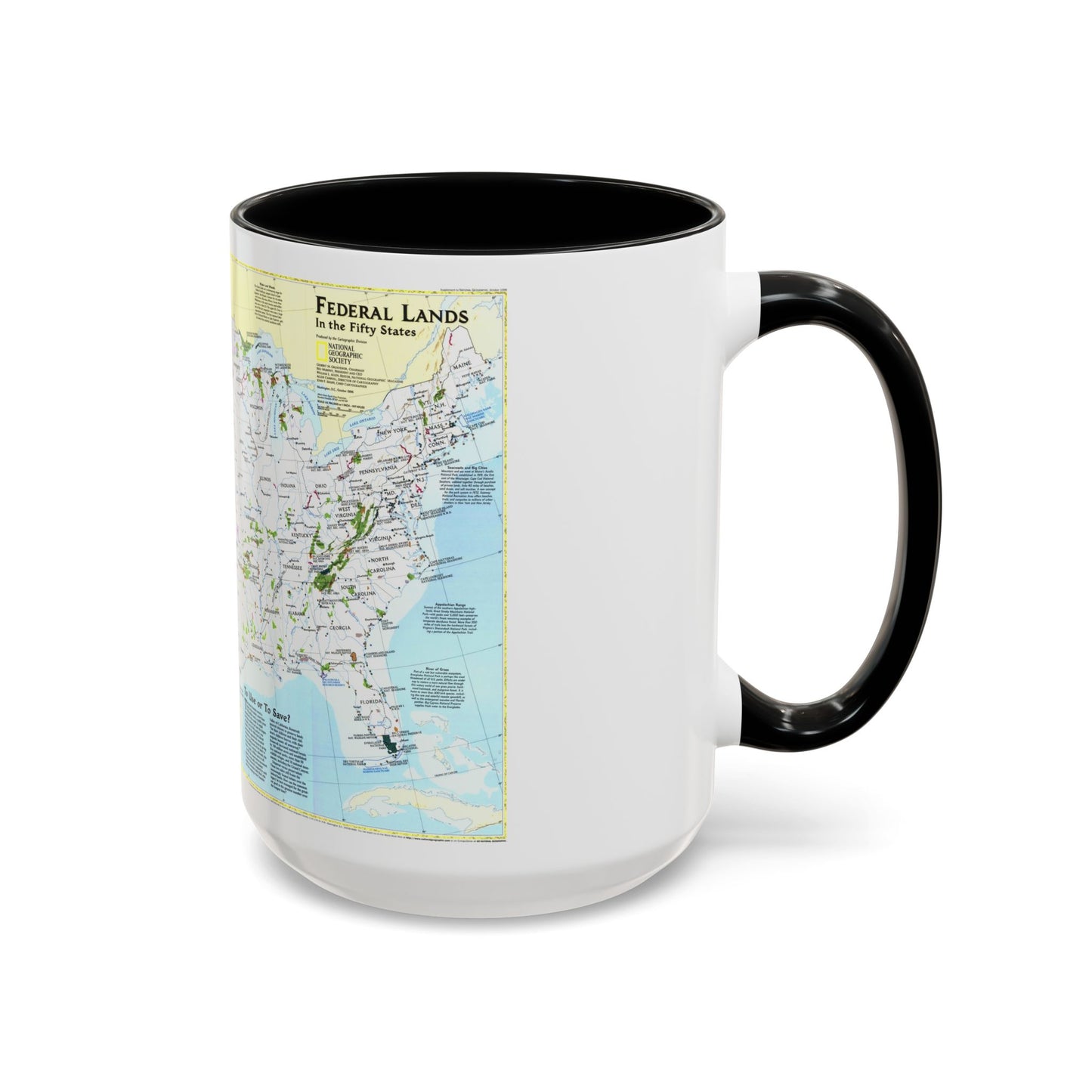 USA - Terres fédérales dans les cinquante États (1996) (Carte) Tasse à café décorative