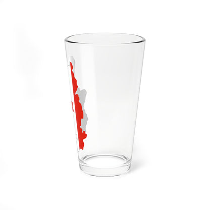 Flag-map of Udmurtia (Russia) Pint Glass 16oz
