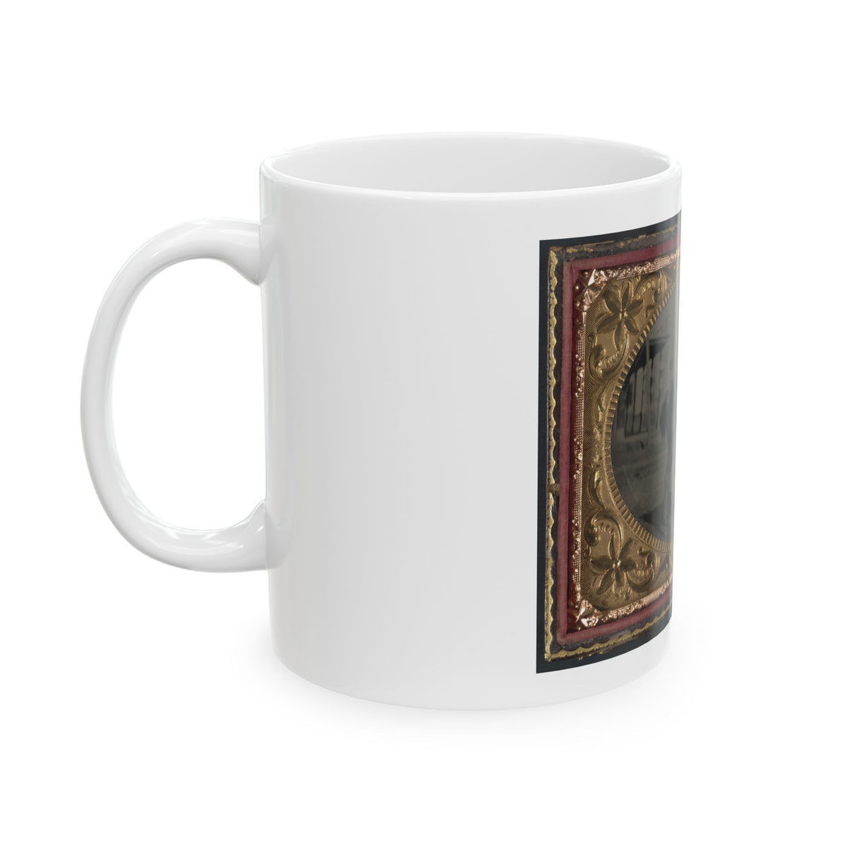 Unidentified Soldier In Union Sergeant's Uniform With Sword Seated On A Horse (U.S. Civil War) White Coffee Mug