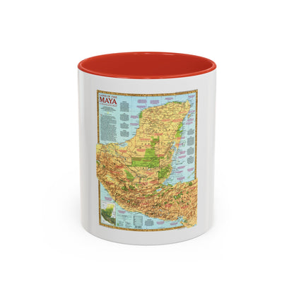 North America - Land of the Maya, A Traveller's Map (1990) (Map) Accent Coffee Mug