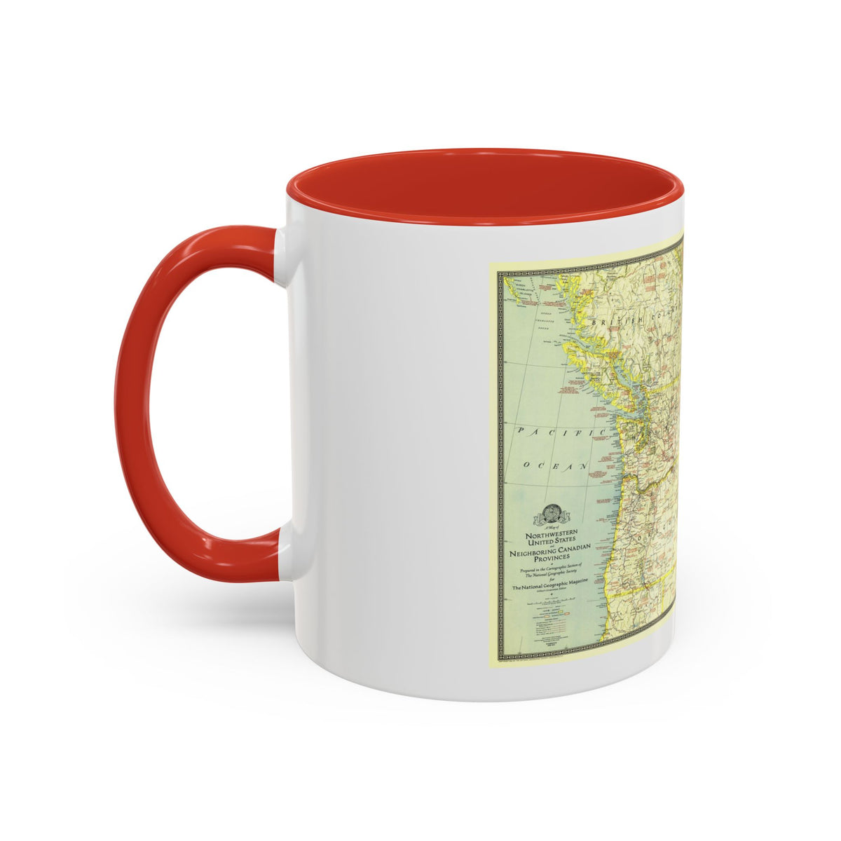 USA - Northwestern (1941) (Map) Accent Coffee Mug