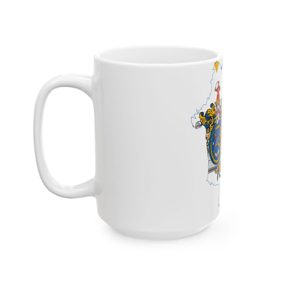 Flag-map of Hajdu-Bihar County (Hungary) White Coffee Mug